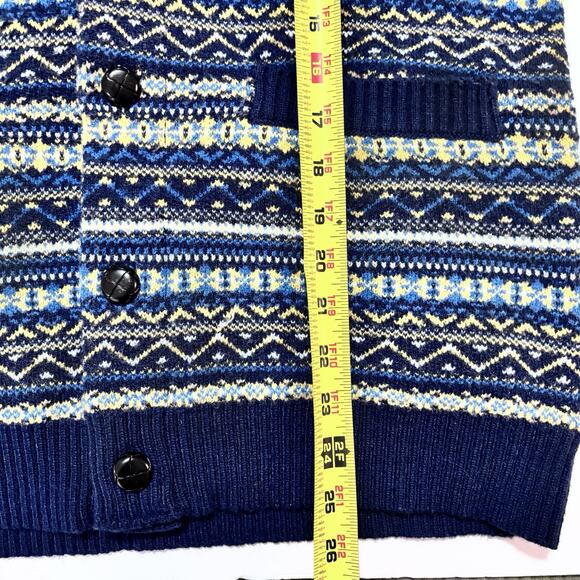 Paul Jones Button Up Cardigan Mens S Shawl Collar Pockets Navy Academia Grandpa - Picture 9 of 12